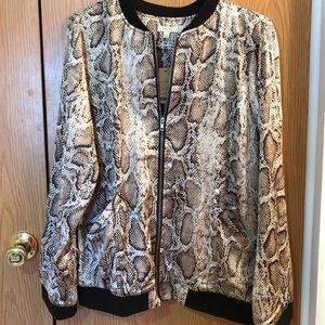 Snake print bomber jacket